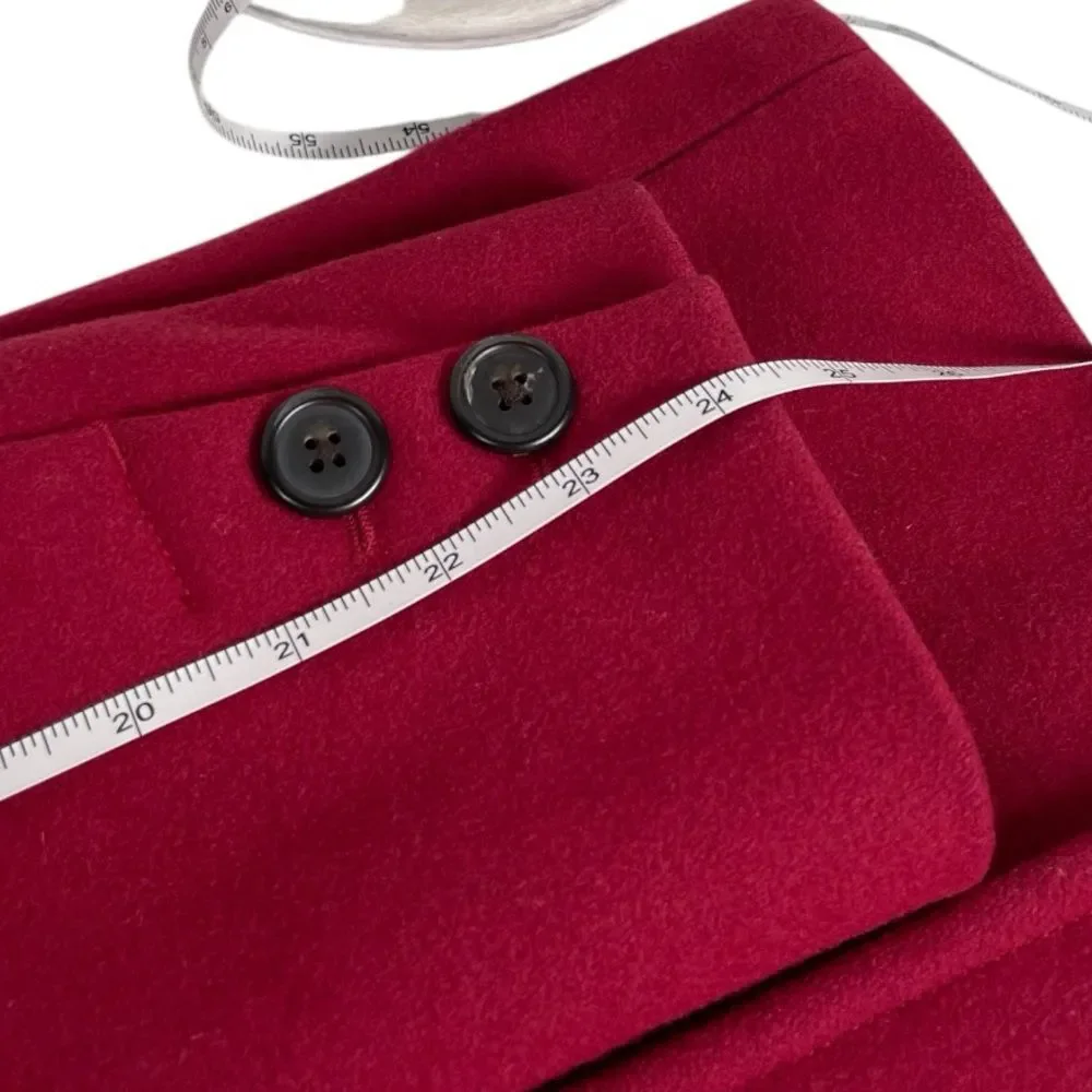 J. Crew women’s small dark red 100% wool double breasted button up pea coat